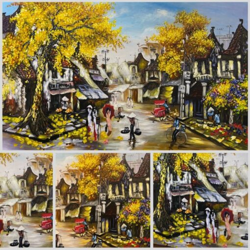 tranh vẽ phố cổ