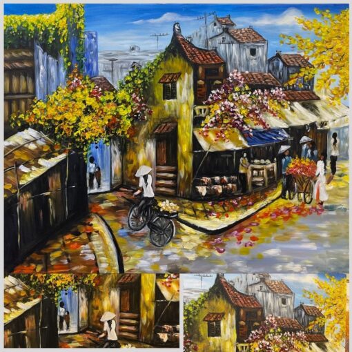 tranh vẽ phố cổ