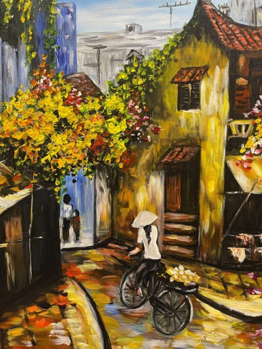 tranh vẽ phố cổ