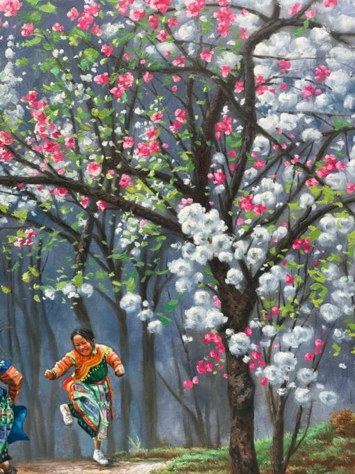 tranh vui đùa sắc xuân