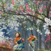 tranh vui đùa sắc xuân